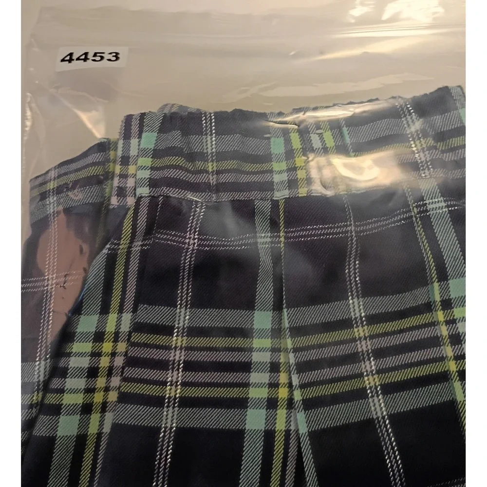 Justice Girls XL Plus Purple Green Plaid Pleated Skort Metallic Accents NWOT